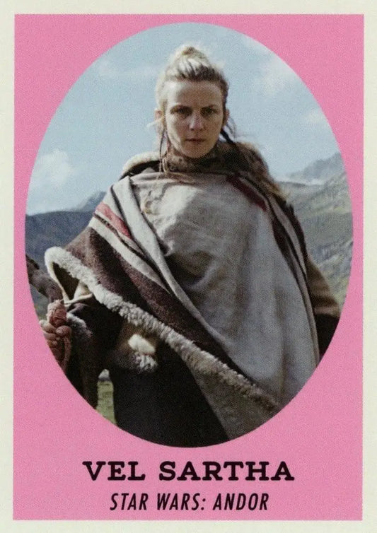 Portrait trading card of Vel Sartha from Star Wars featured in Star Wars trading cards