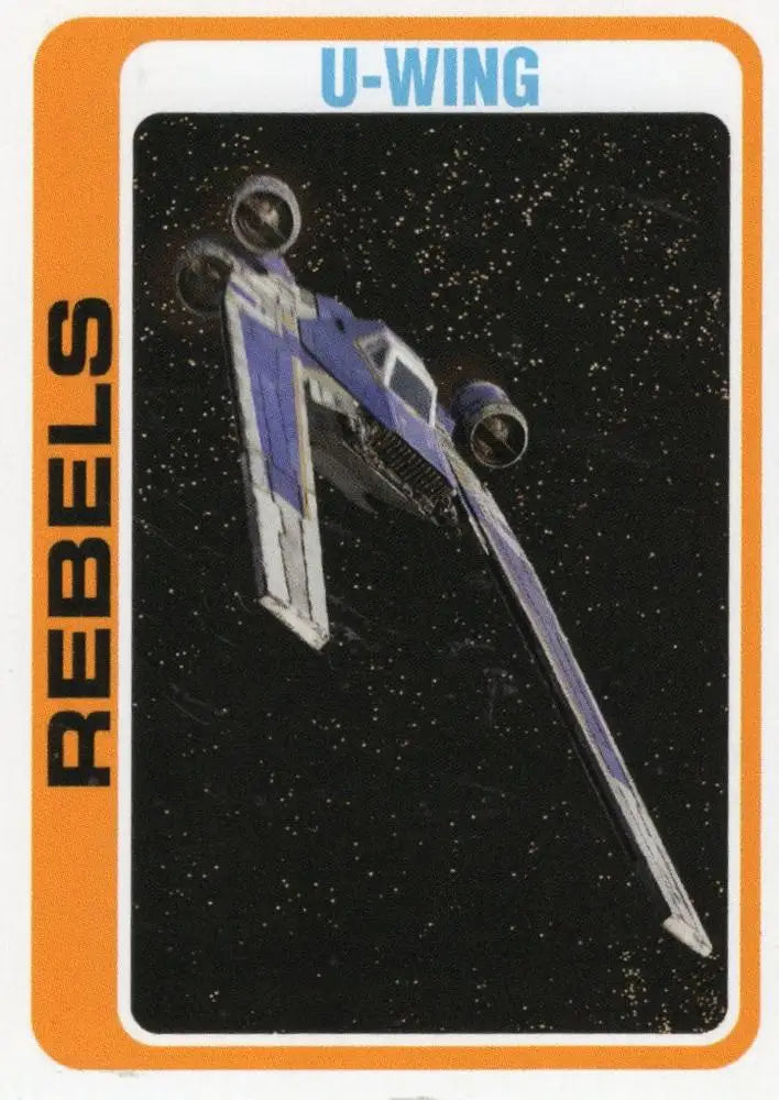 U-wing starfighter with extended wings in Star Wars Throwback Thursday trading card