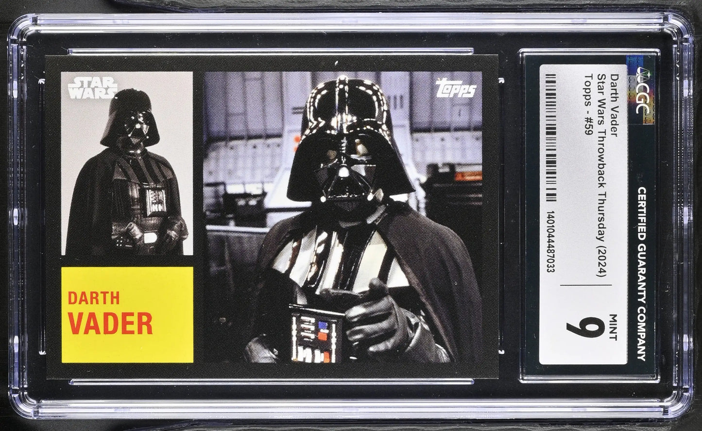 Graded Darth Vader trading card from Star Wars Throwback Thursday 2024 Image Variation