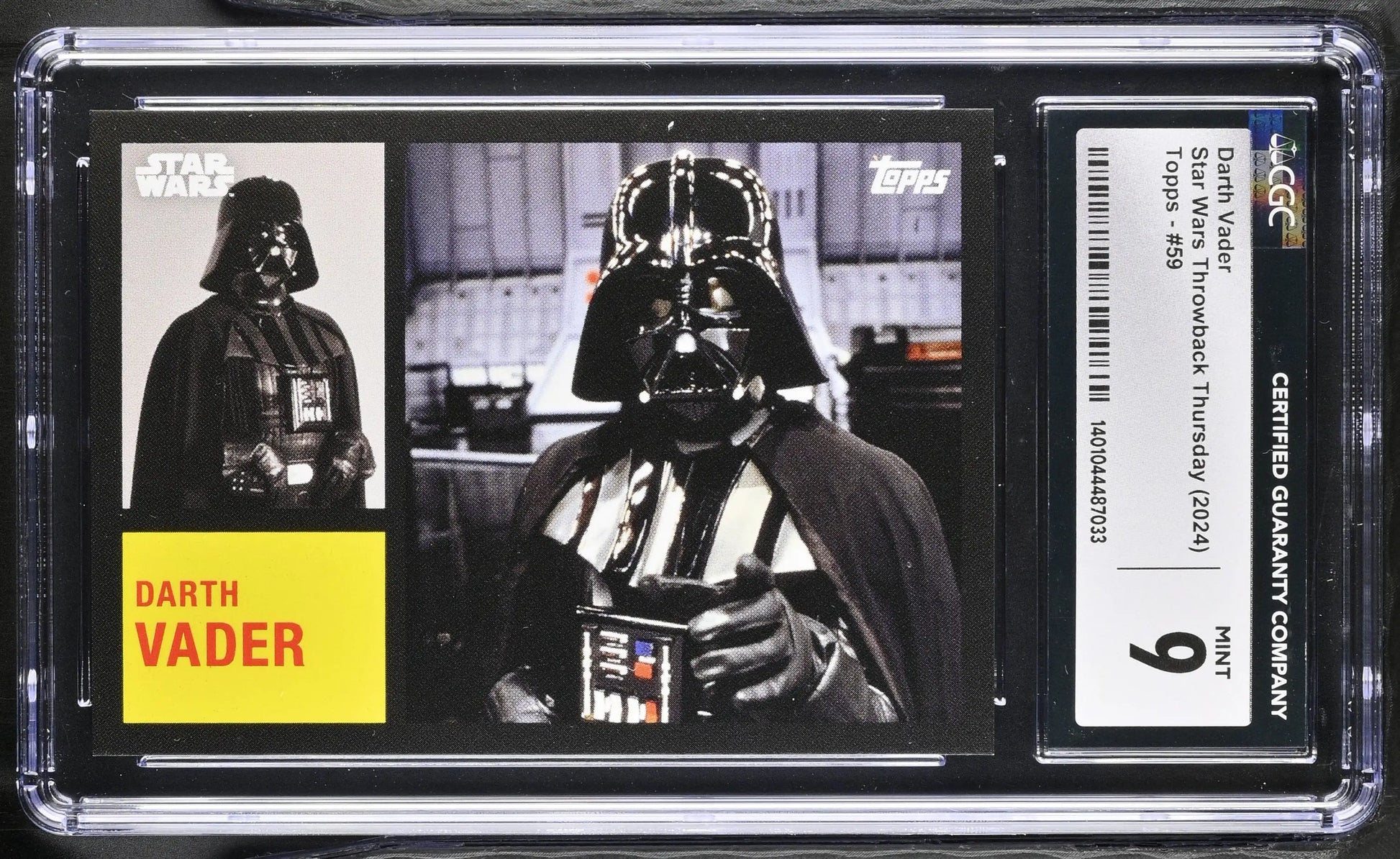 Graded Darth Vader trading card from Star Wars Throwback Thursday 2024 Image Variation