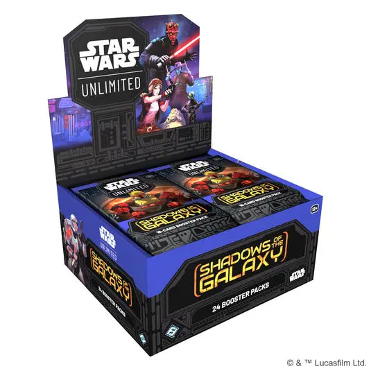 Star Wars Unlimited Galaxy Booster Box featuring Star Wars themed trading cards