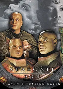 Stargate SG-1 Season 5 Promo Card featuring main characters trading cards artwork