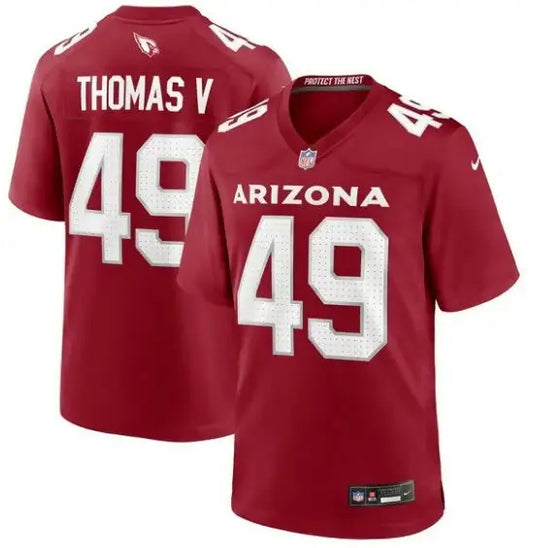 Red Arizona Cardinals football jersey with number 49 from Starling Thomas V Nike team game collection