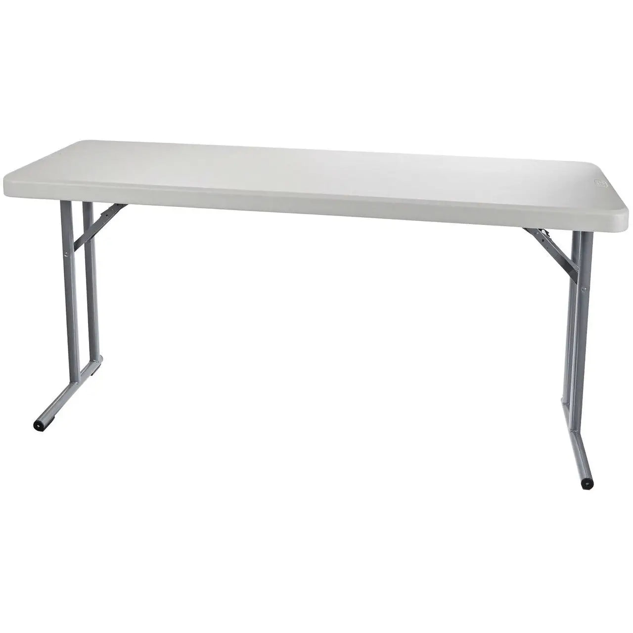 Steel Frame Rectangular Folding Table with Speckled Gray Top - Folding Tables