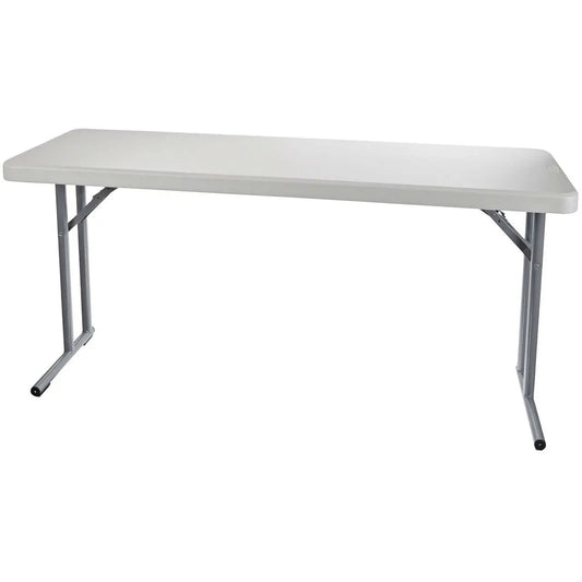 Steel Frame Rectangular Folding Table with Speckled Gray Top - Folding Tables