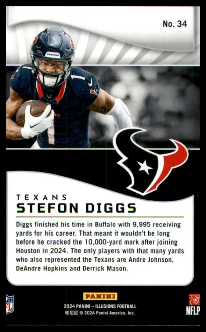Stefon Diggs football card from Panini Illusions 2024 Houston Texans product