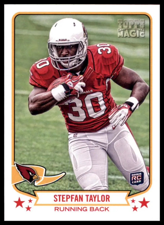 Collectible Stepfan Taylor football card from Topps Magic series featuring Arizona Cardinals