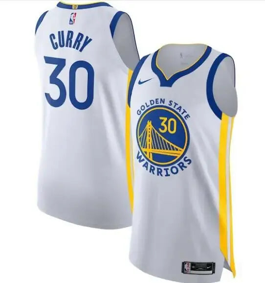 White Stephen Curry Golden State Warriors Nike Authentic Jersey with CURRY and 30 on back