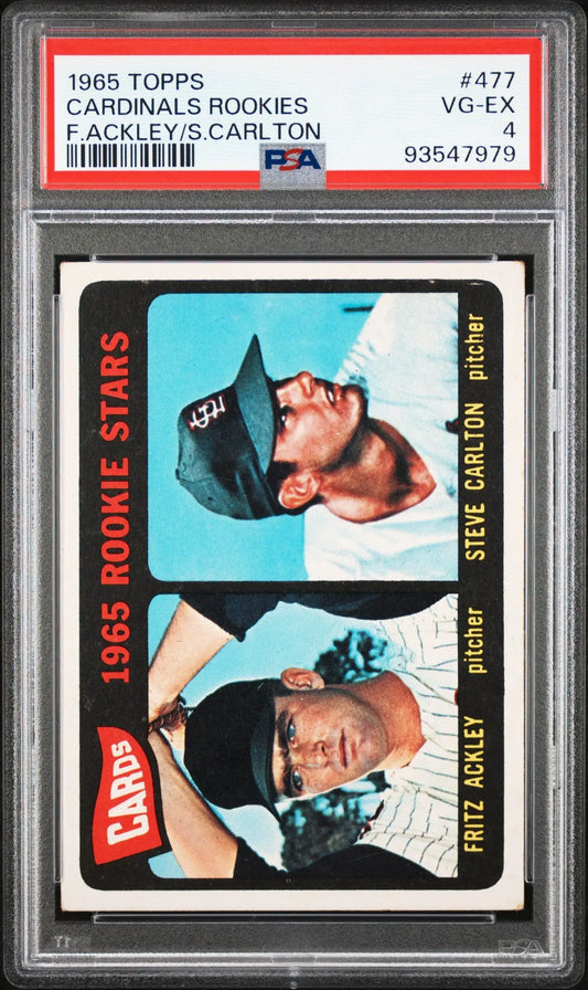 Steve Carlton 1965 Topps #477 baseball card in PSA VG-EX condition for collectors