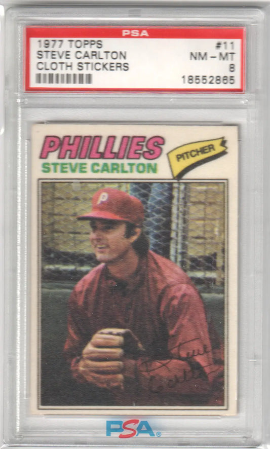 Graded 1977 Topps Cloth Stickers Steve Carlton baseball card by Columbia Hobby