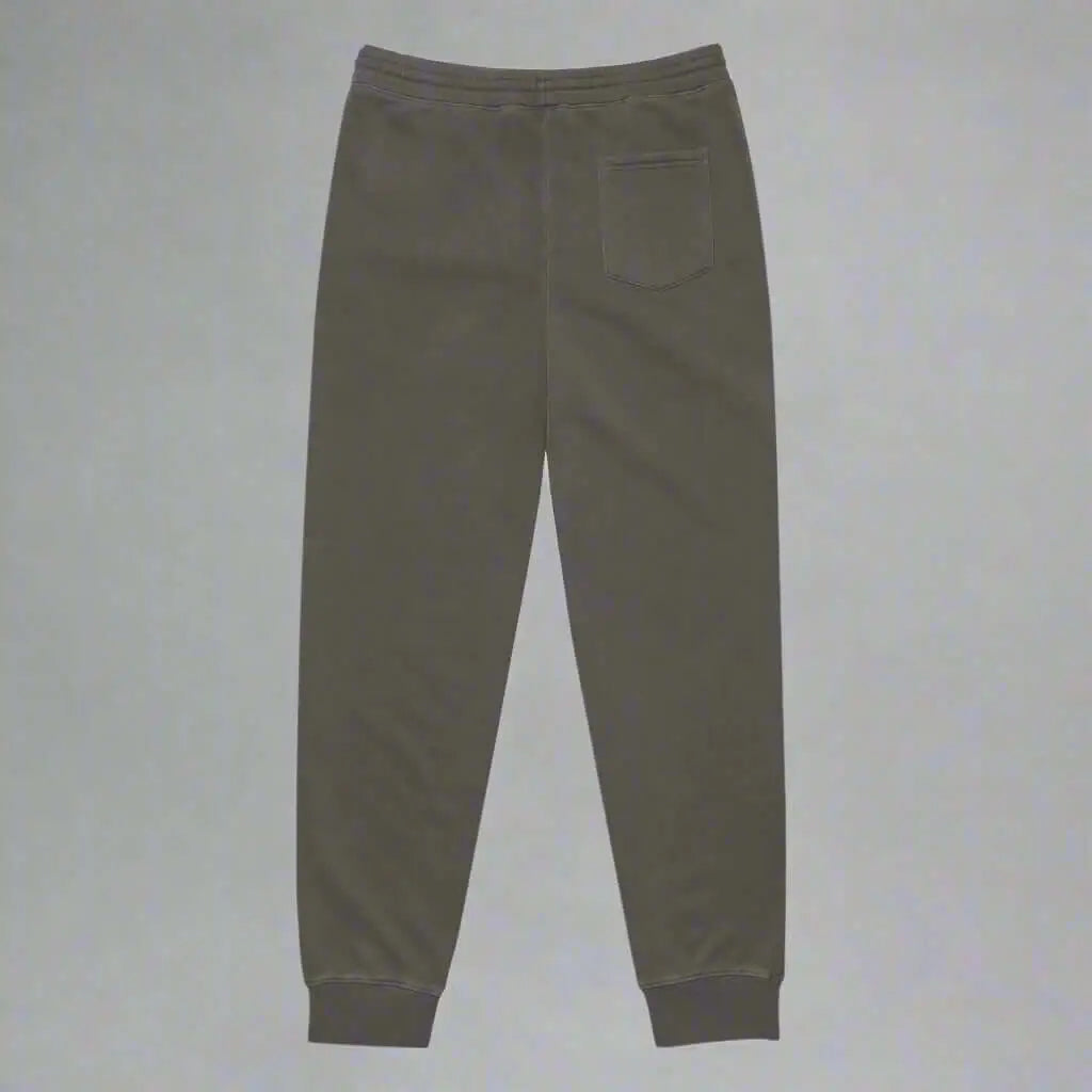 Olive green Crested Luxe Joggers with elastic waistband and back pocket for men and women