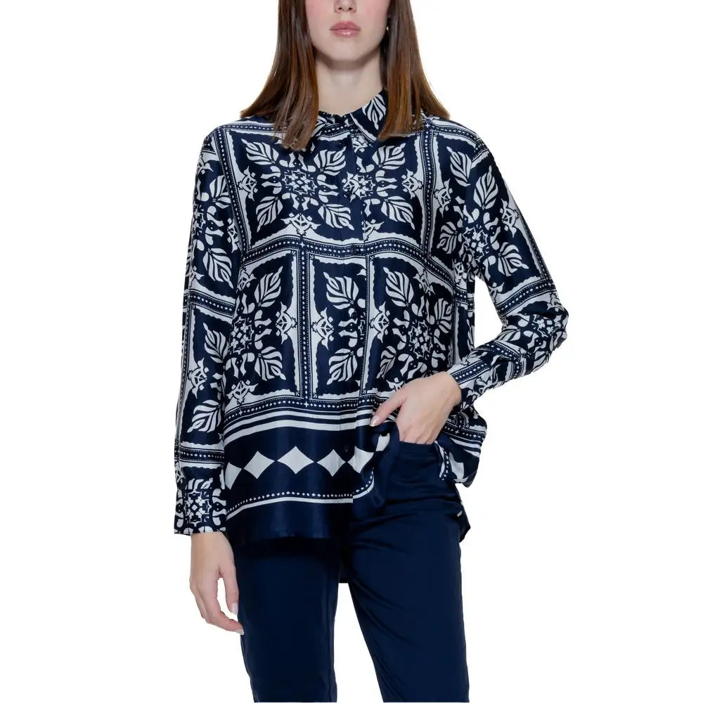 Street One Blue Viscose Blouse - IT36|XXS
