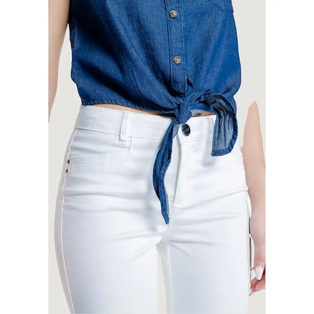 Street One White Cotton Pant - W36 | L26