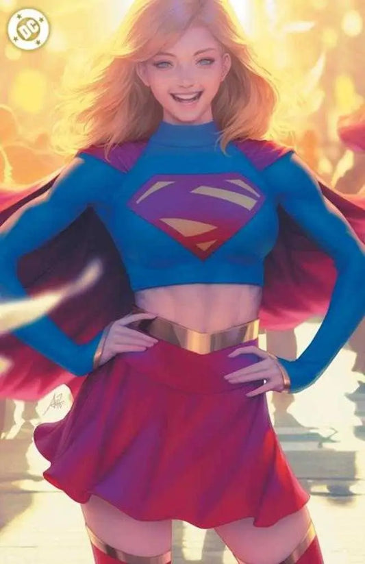 Supergirl in a modern outfit on Supergirl #1 Cover F by Stanley Artgerm Lau foil variant