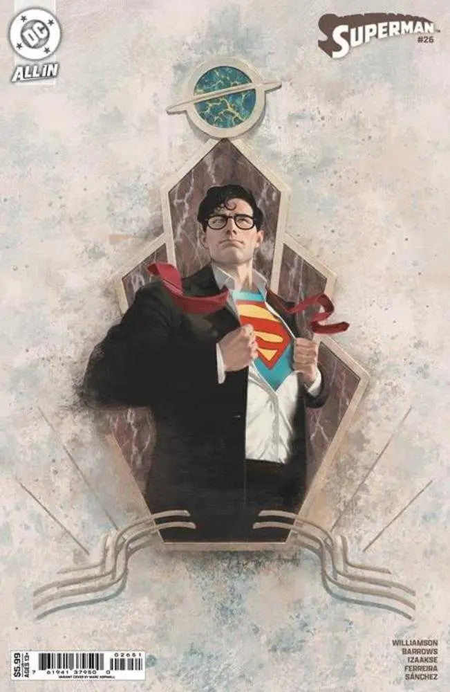 Superman comic book cover D Marc Aspinall card stock variant featuring striking artwork