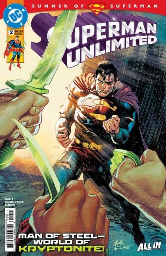 Superman Unlimited comic book cover by Rafael Albuquerque featuring Kryptonite King