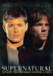 Exclusive promo card for Supernatural Season 2 featuring male leads promotional poster