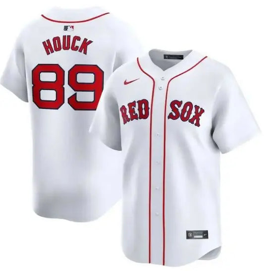 White Red Sox baseball jersey displayed on product page for Tanner Houck Nike Home Limited Jersey