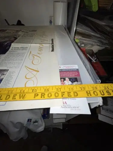 Tara Lipinski Signed Newspaper Poster with authentication documents from Nagano 1998 Olympics