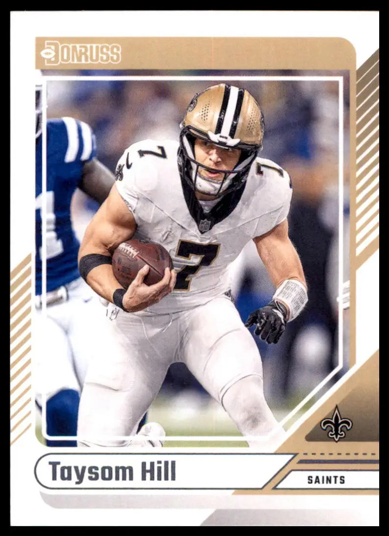 Taysom Hill football card from 2024 Donruss series featuring New Orleans Saints player