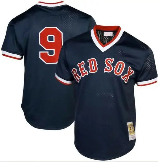 Navy Red Sox baseball jersey from the Ted Williams Boston Red Sox Cooperstown Collection