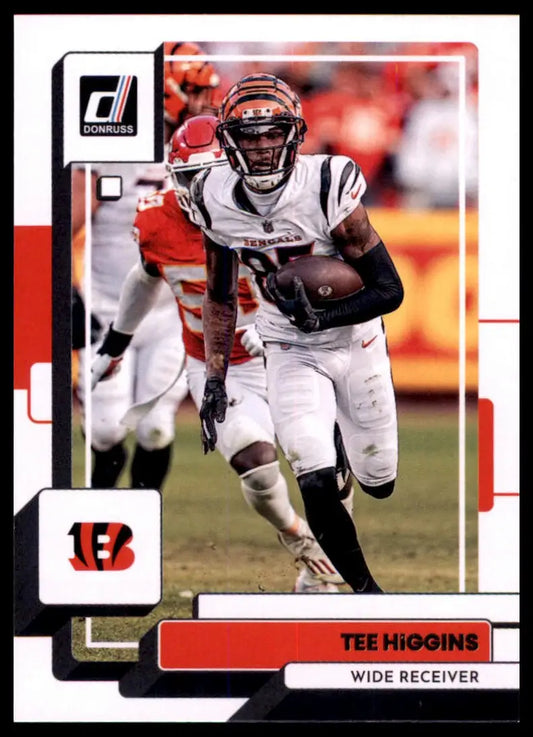 Tee Higgins football card from 2022 Donruss set featuring Cincinnati Bengals player