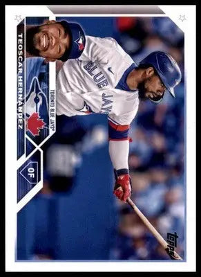 Baseball trading card featuring Teoscar Hernandez of the Toronto Blue Jays 2023 Topps #186