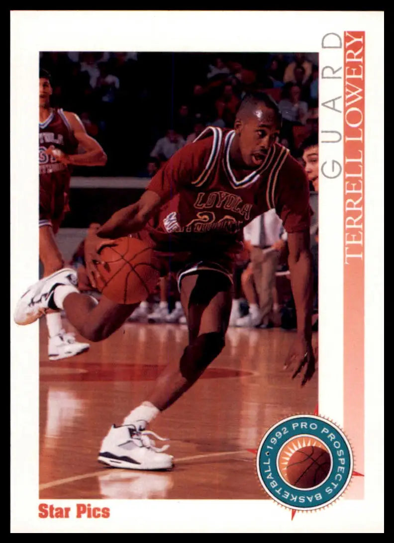 Terrell Lowery Star Pics basketball card from 1992 Loyola Marymount University Lions edition