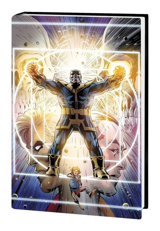 Comic book cover of Thanos Graphic Novel with glowing character and dramatic pose