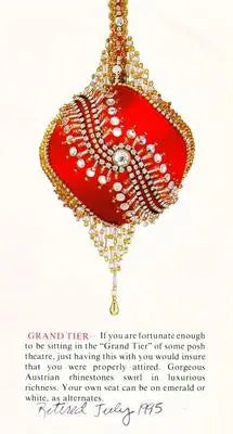 Lavish red jewel-encrusted Christmas ornament from The Cracker Box ornament kits