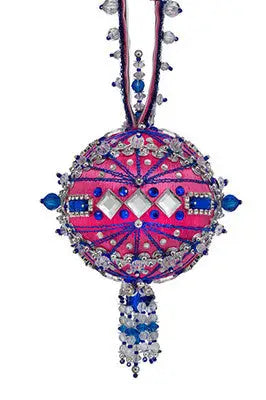 Pink ornate fabric ornament with beads and tassel from The Cracker Box Gypsy Jewels Desert kit