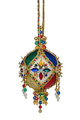 Vibrant bejeweled Christmas ornament from The Cracker Box Inc Court Jester kit