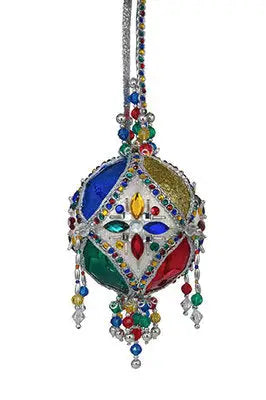 Colorful jeweled Christmas ornament from The Cracker Box Inc Court Jester Silver product