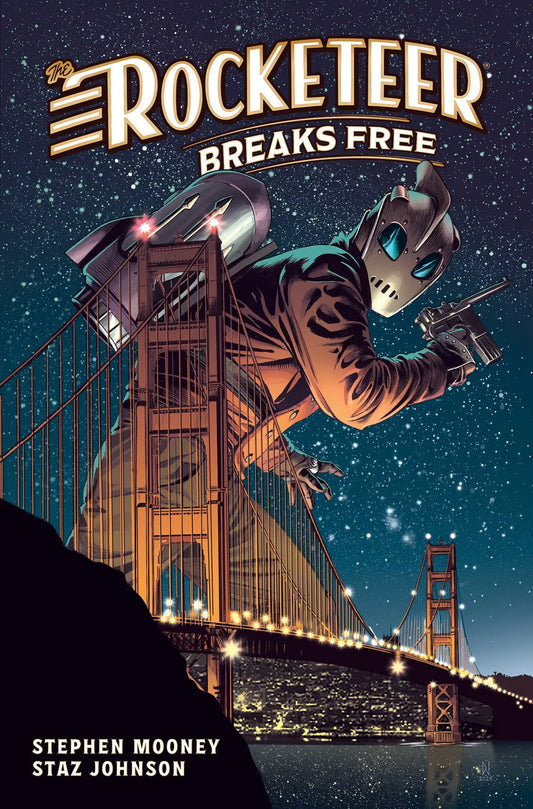 Rocketeer comic book cover from The Rocketeer Breaks Free set in San Francisco