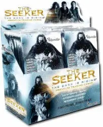 Display box for The Seeker trading cards featuring fantasy character artwork