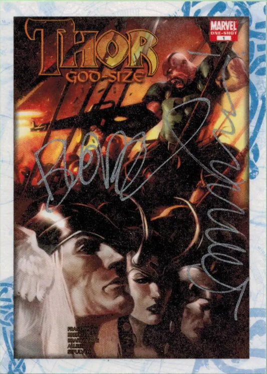 Comic book cover with Thor showcasing Matt Fraction and Dan Brereton autograph card art