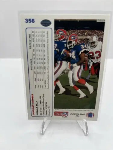 Thurman Thomas 1991 Upper Deck trading card featuring the Buffalo Bills