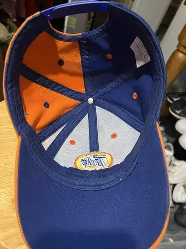 Tide Racing Hat with two-tone orange and blue baseball cap and adjustable strap