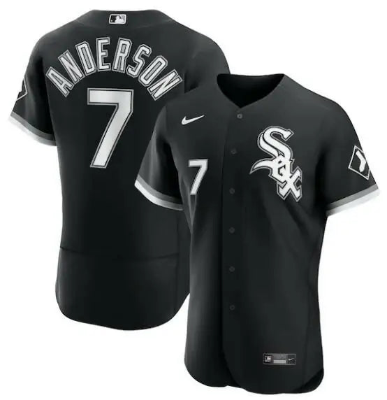 Black Chicago White Sox Tim Anderson Nike Alternate Authentic Player Jersey displayed