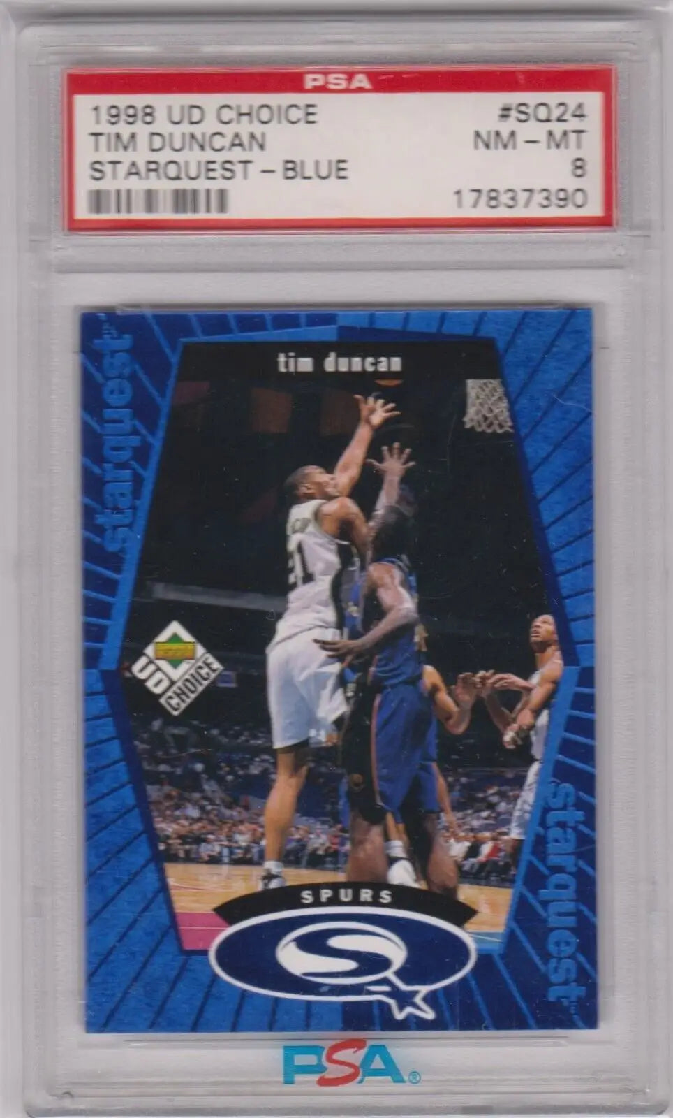 Graded Tim Duncan basketball card from 1998-99 Upper Deck Choice Starquest Blue for sale on Columbia Hobby ebay store