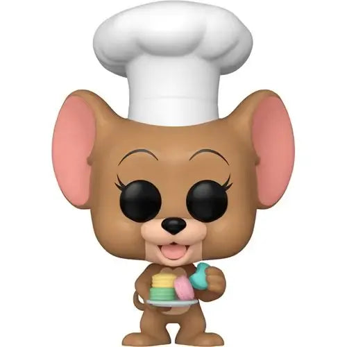 Cartoon mouse Jerry in chef’s hat with colorful macarons - Dessert Funko Pop Figure