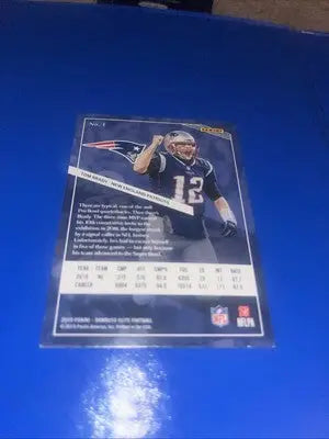 Tom Brady Patriots QB 2019 Donruss Elite Foil card showcasing elite foil design