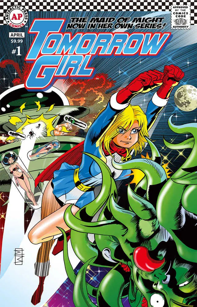 Tomorrow Girl #1 Cover B Will Meugniot Variant with superhero battling tentacles in space