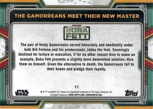 Bronze Parallel Trading Card from Topps 2022 Star Wars featuring Gamorreans’ loyalty