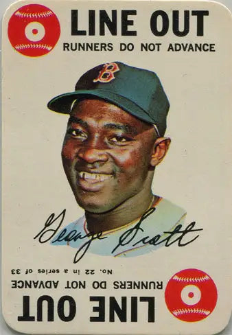 Vintage Topps Baseball game card of George Scott featuring a smiling player in a cap