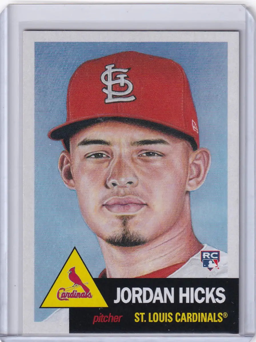 Baseball card of Jordan Hicks from TOPPS BASEBALL LIVING SET featuring St. Louis Cardinals
