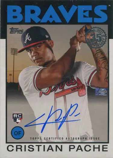 Autograph card of Cristian Pache from Topps Series One Baseball trading cards