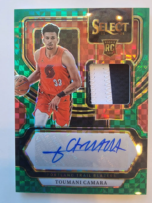 Toumani Camara 2023 Panini Select Green Prizm Patch Auto #4/5 - Singles
