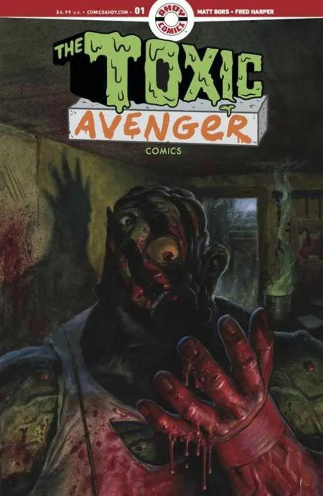 Horror comic cover featuring a bloody monstrous figure from Toxic Avenger Comics