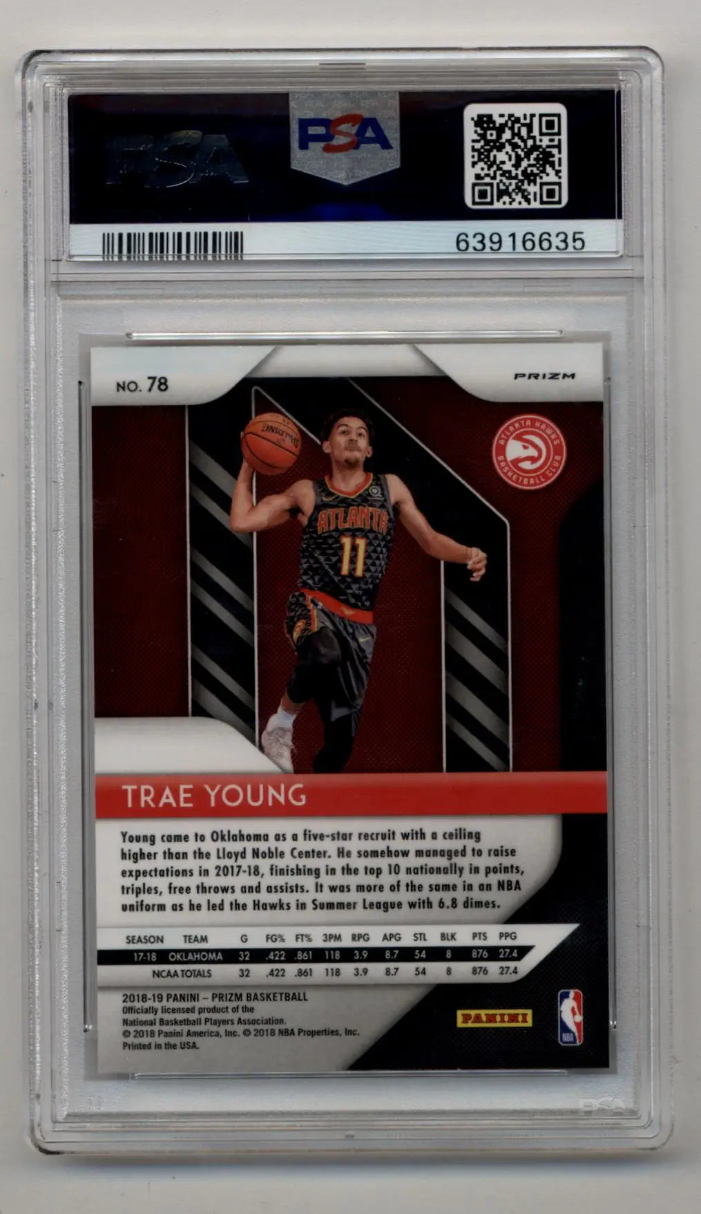 Trae Young 2018-19 Prizm Silver Rookie Card PSA 10 Gem Mint